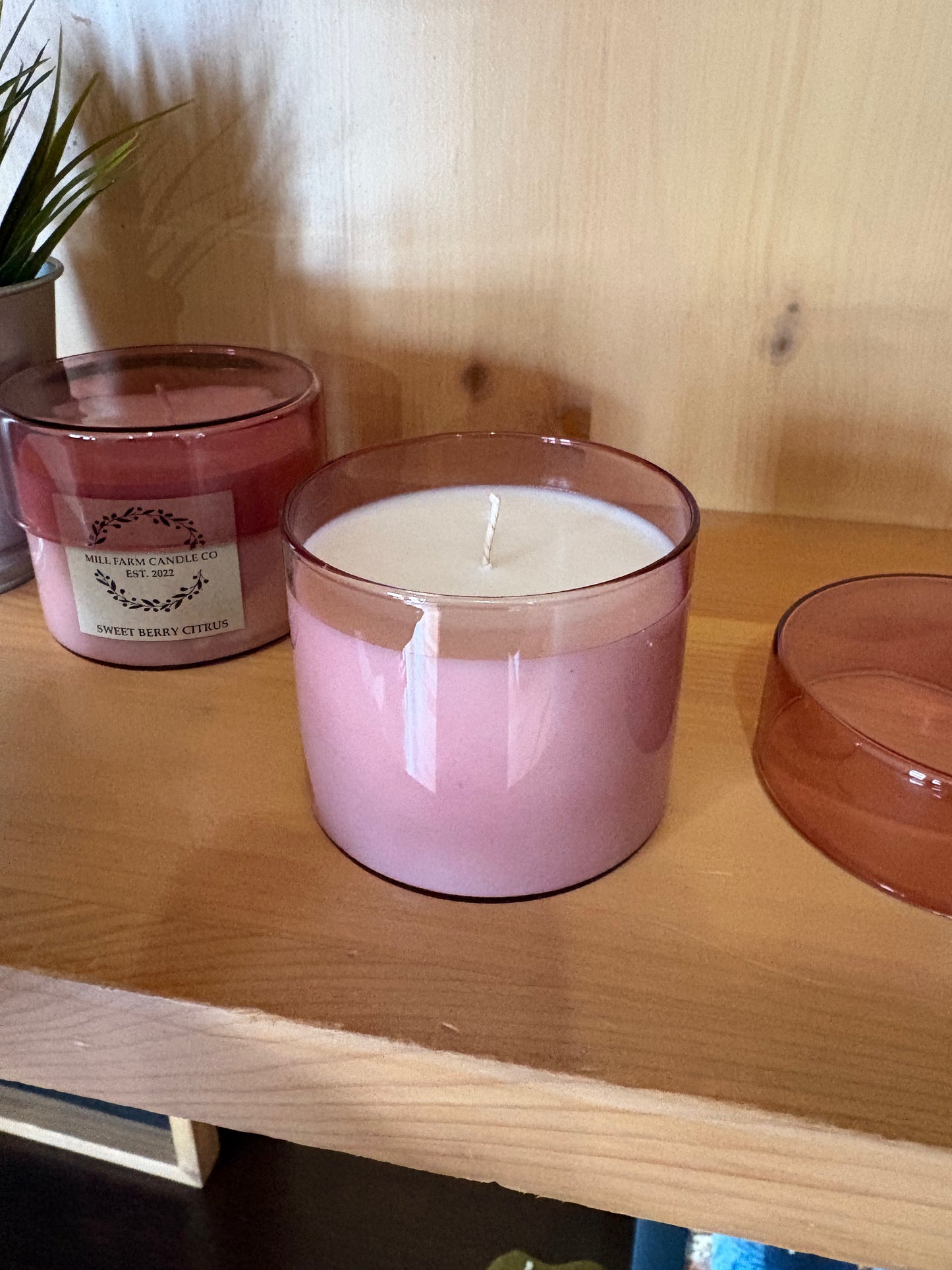 Pink Glass Container