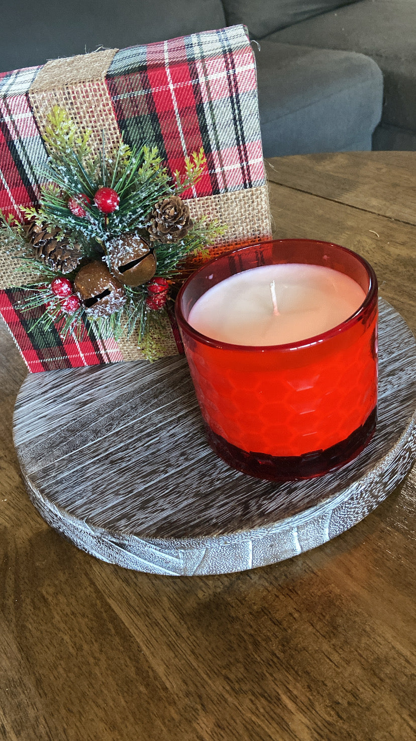 18oz Red Glass Jar