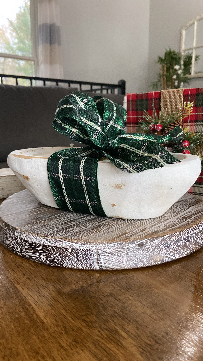 Wood Dough Bowl- Winter