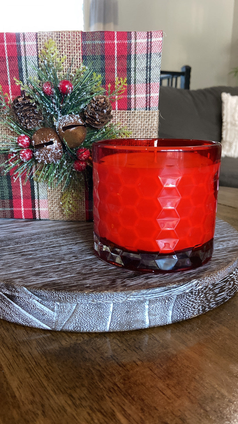 18oz Red Glass Jar