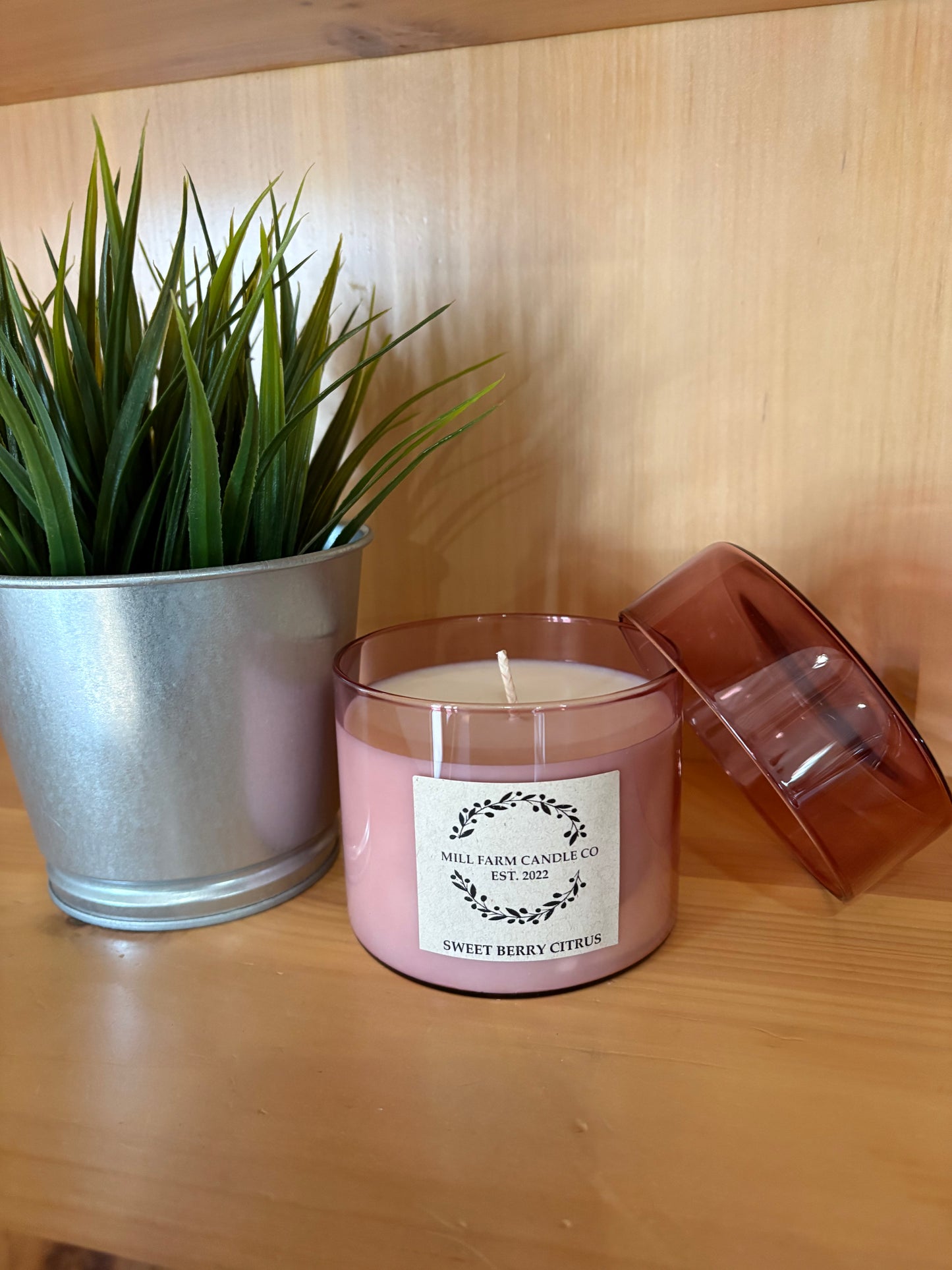 Pink Glass Container