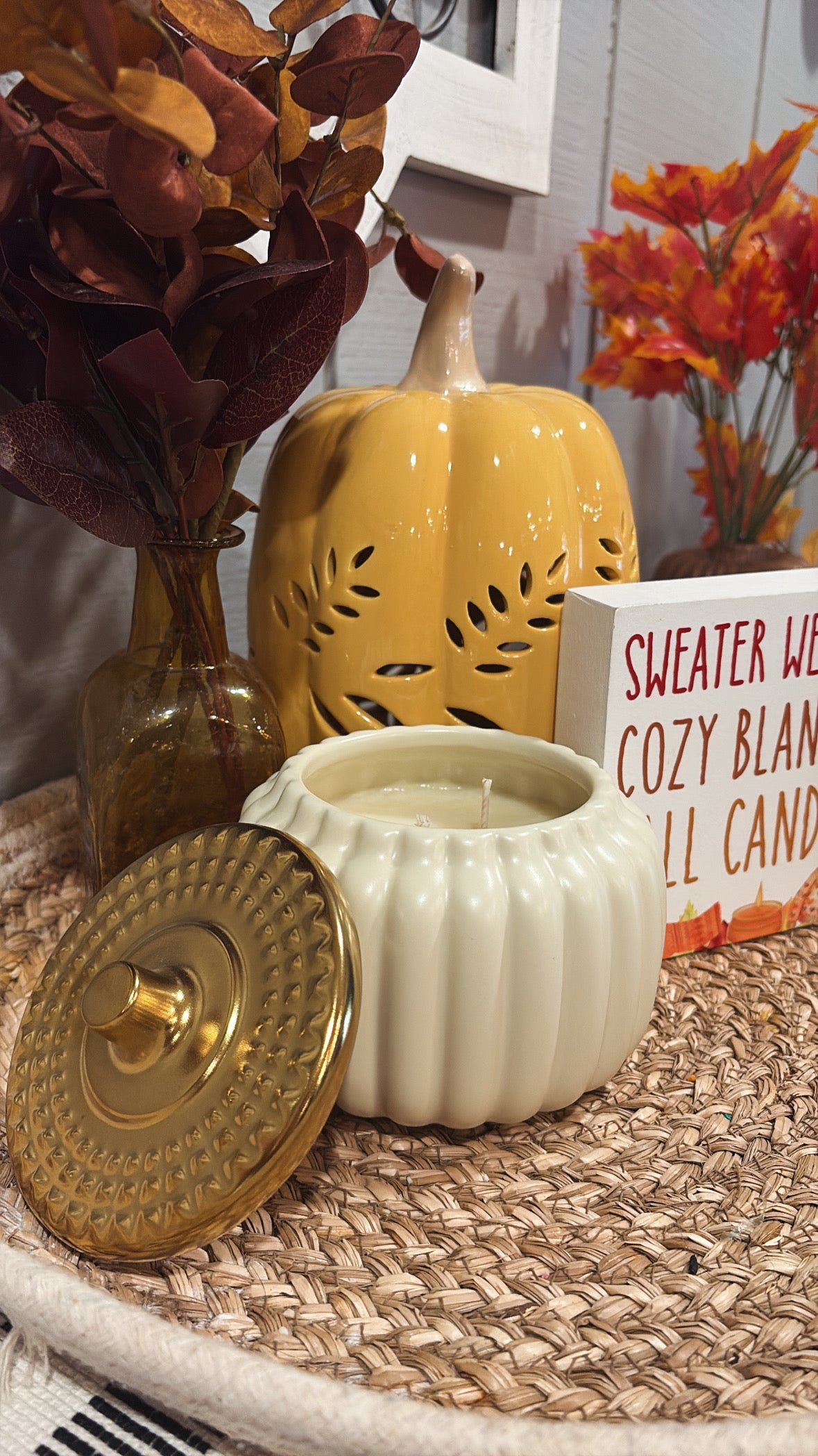 Ivory Ceramic Pumpkin