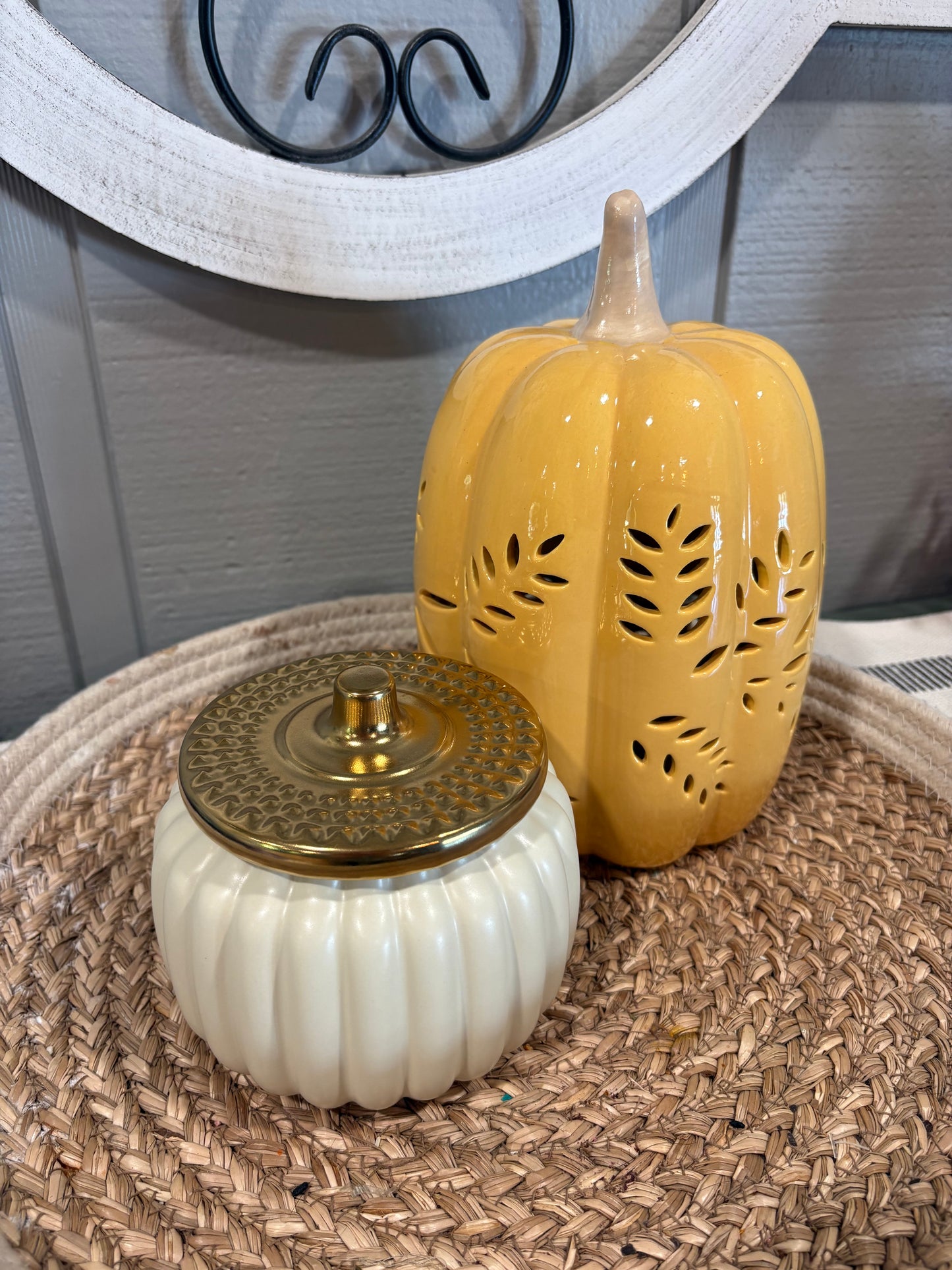 Ivory Ceramic Pumpkin