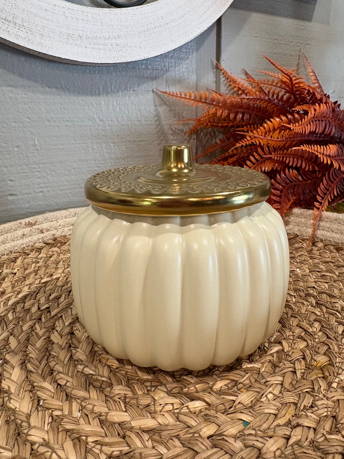 Ivory Ceramic Pumpkin